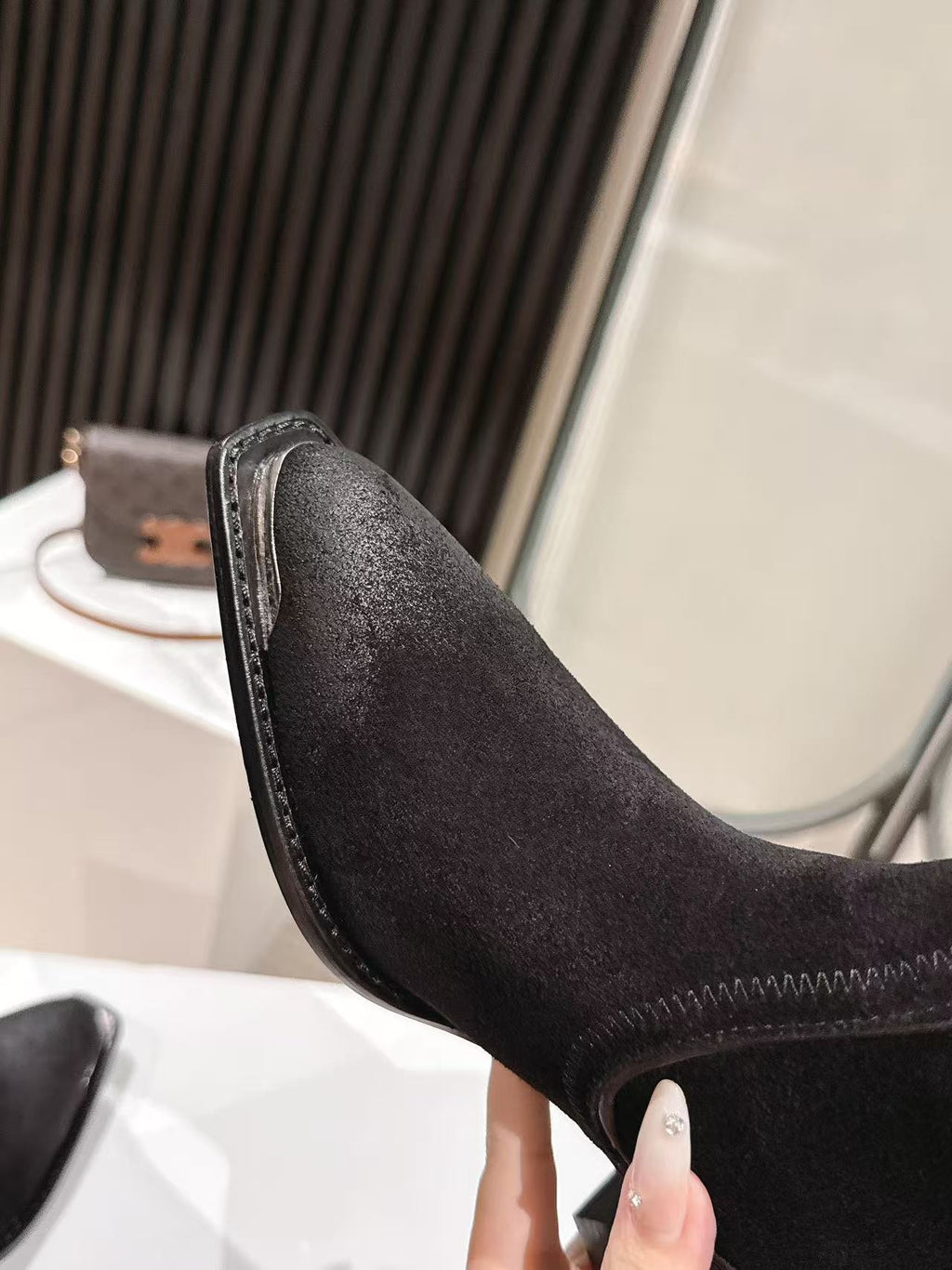 CELINE 25S HIGH BOOTS FOR FALL AND WINTER 45MM IN BLACK SUEDE