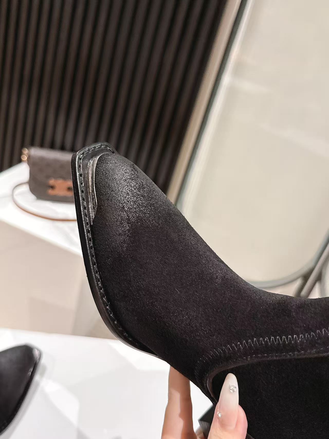 CELINE 25S HIGH BOOTS FOR FALL AND WINTER 45MM IN BLACK SUEDE