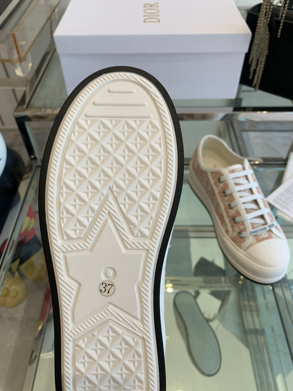 WALK'N PLATFORM SNEAKER IN IN LIGHT PINK EMBROIDERY ICONIC PATTERNS FABRIC