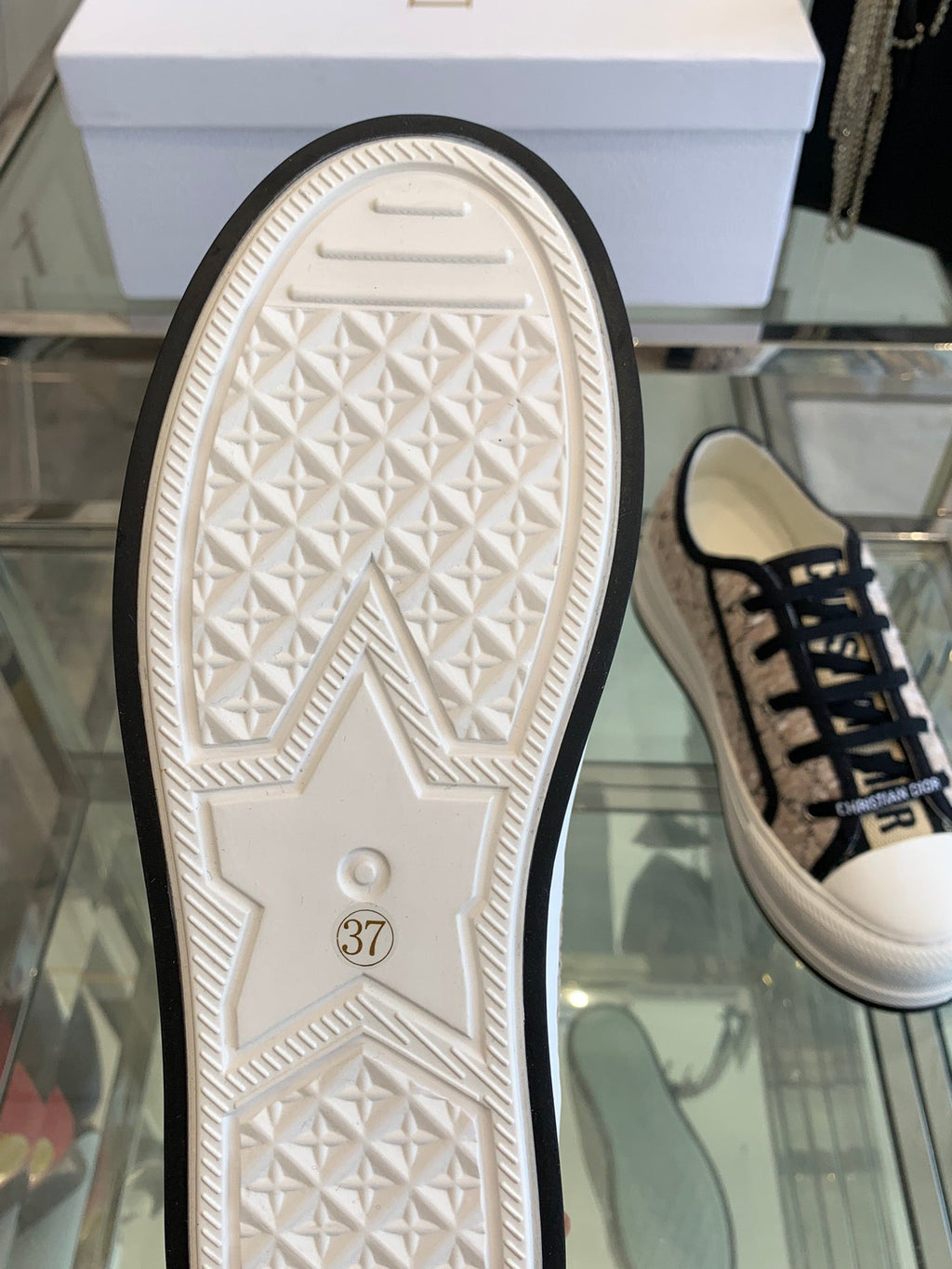 WALK'N PLATFORM SNEAKER BEIGE AND BLACK CANNAGE TWEED