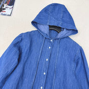 LORO PIANA 26S DENIM HOODED SHIRT 711