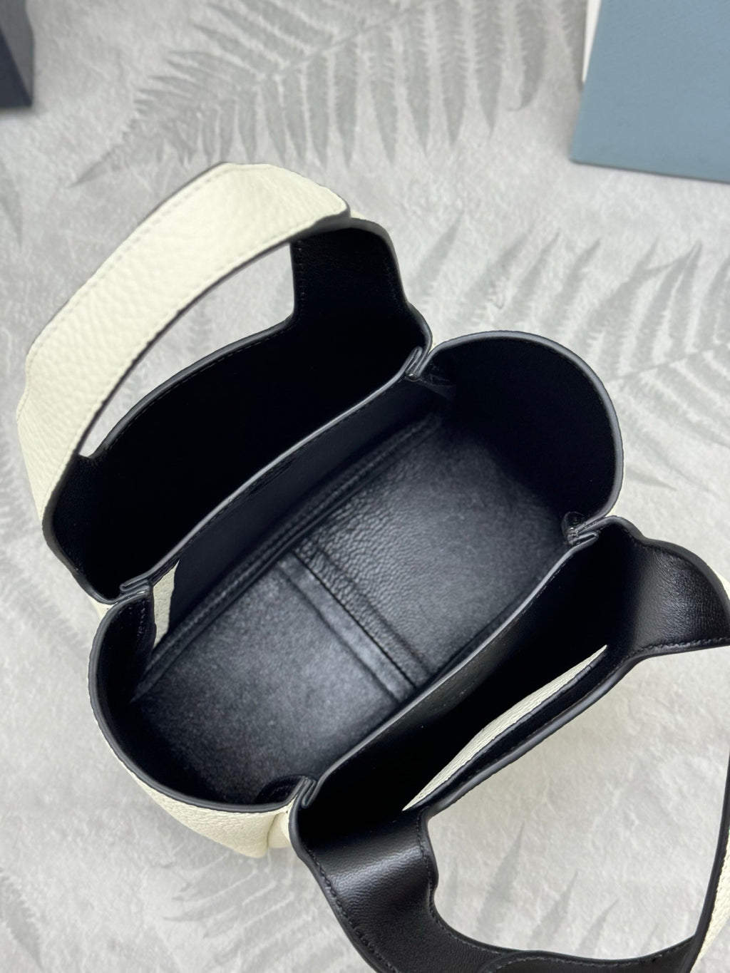 PRADA 25S TOTE MINI BAG 18 IN IVORY CALFSKIN GOLD HARDWARE