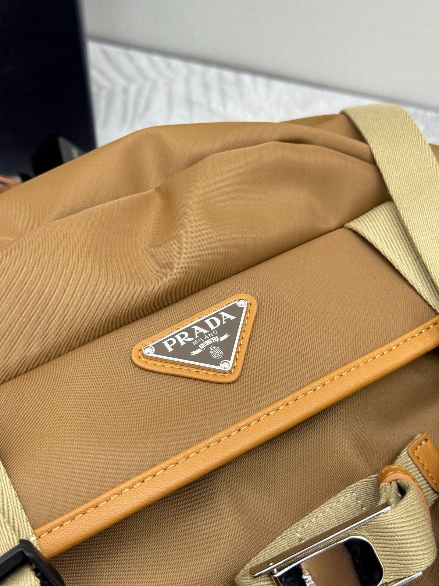 PRADA 25S RE-EDITION 1978 RE-NYLON BACKPACK 52 IN BROWN SILVER HARDWARE