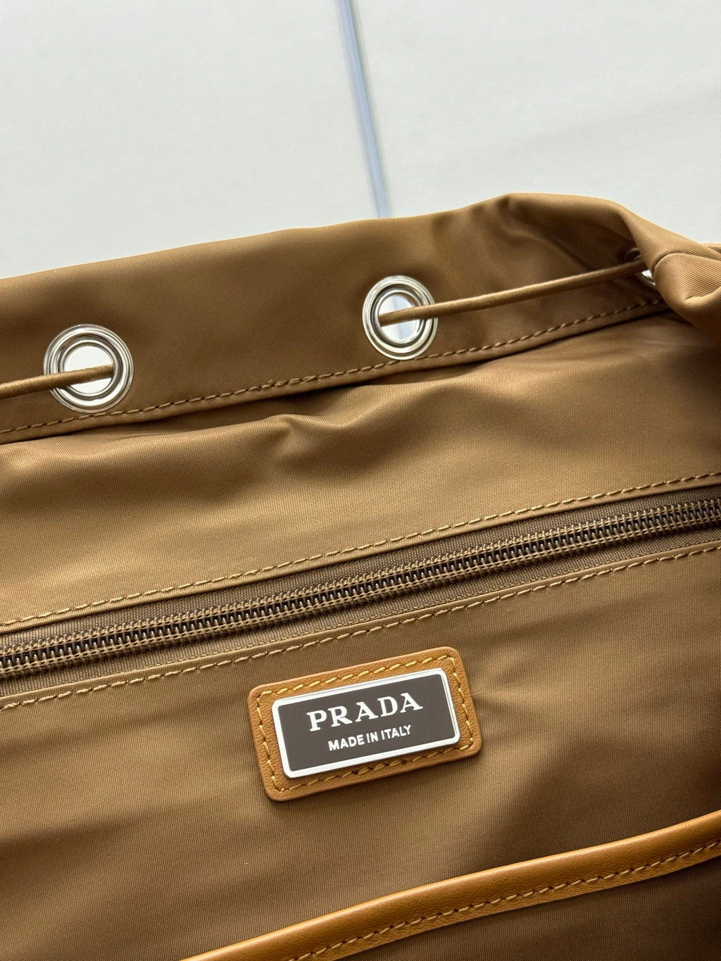 PRADA 25S RE-EDITION 1978 RE-NYLON BACKPACK 52 IN BROWN SILVER HARDWARE