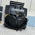 PRADA 25S EXPLORE MEDIUM BACKPACK 29 IN BLACK CALFSKIN GOLD HARDWRE
