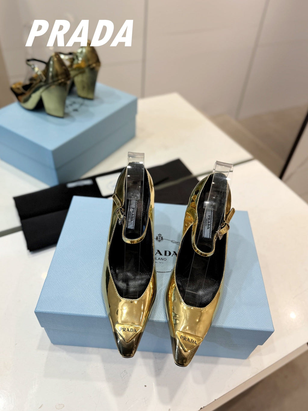 PRA BRUSHED PUMPS METALLIC GOLD LAMBSKIN