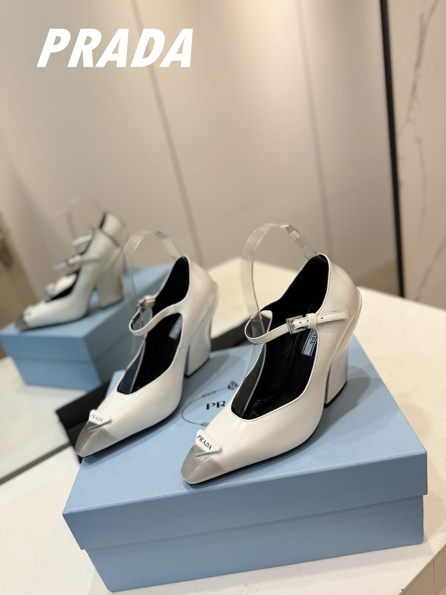 PRA BRUSHED PUMPS WHITE LAMBSKIN