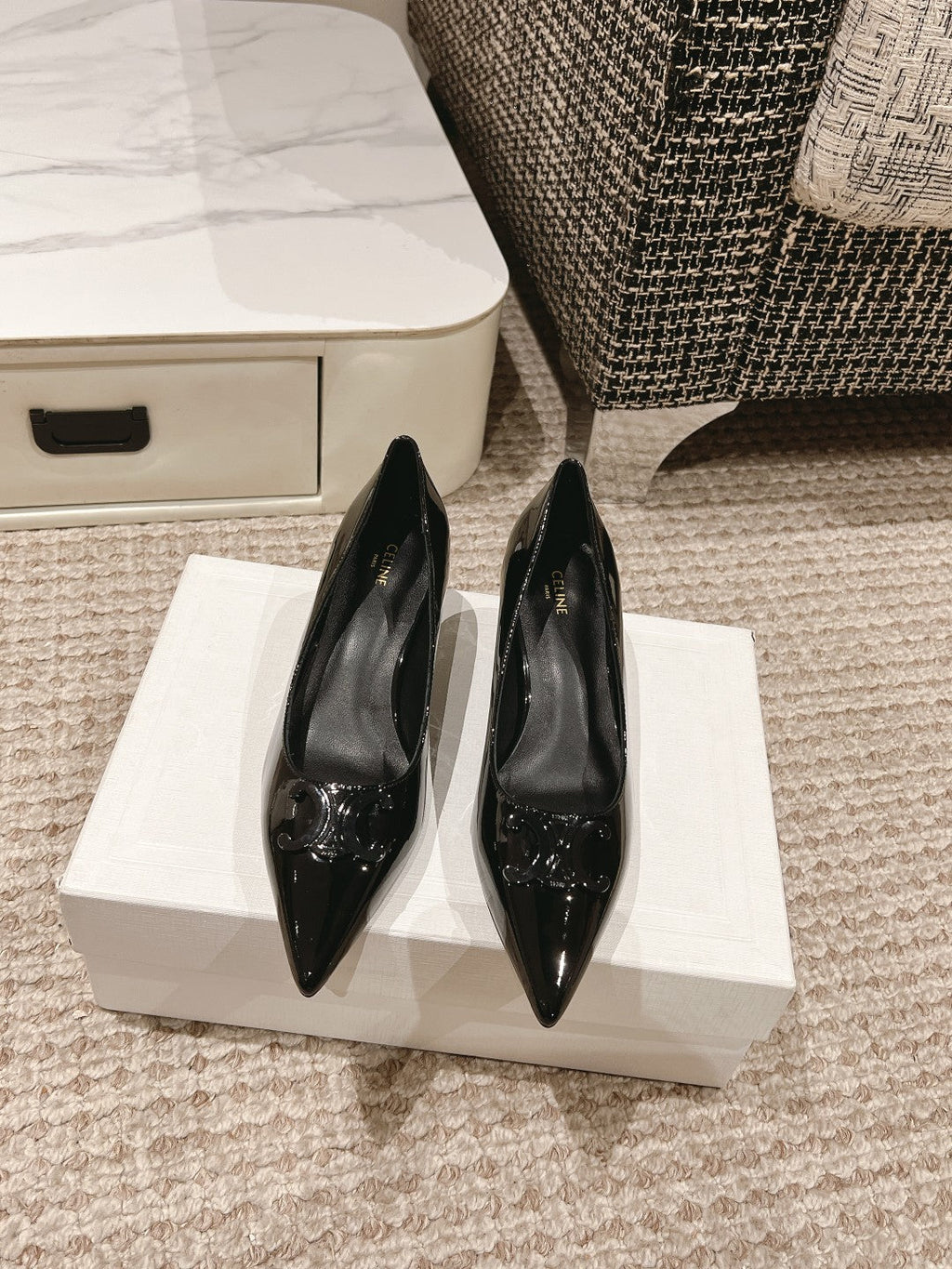 HIGH PUMP 5 CM IN BLACK PATENT CALFSKIN