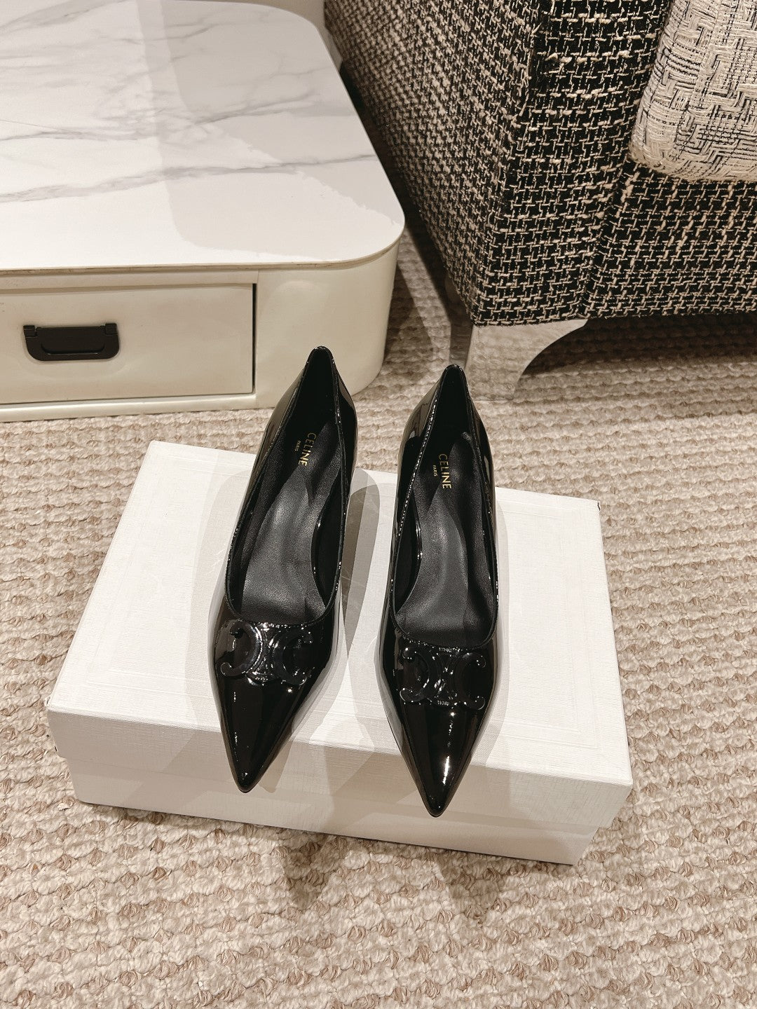 HIGH PUMP 5 CM IN BLACK PATENT CALFSKIN