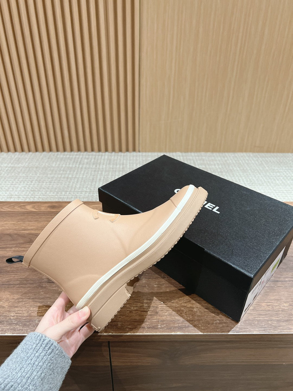 CC RAIN BOOTS BEIGE CREAM TPU