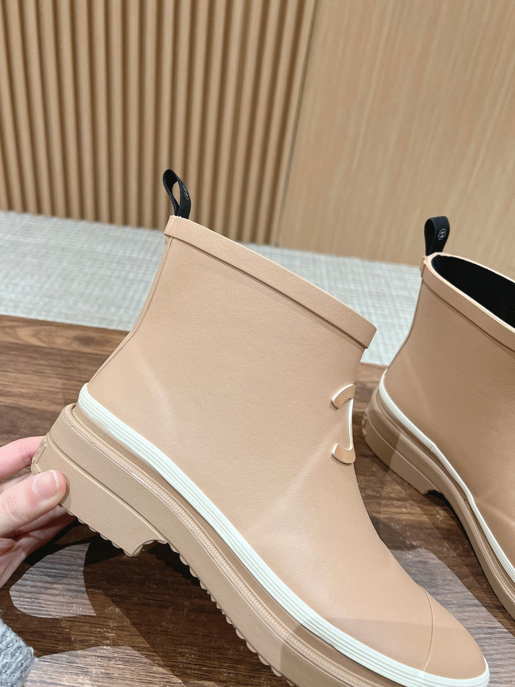 CC RAIN BOOTS BEIGE CREAM TPU