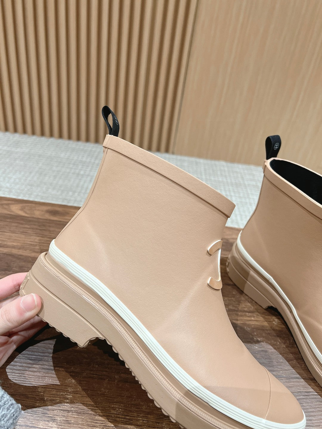 CC RAIN BOOTS BEIGE CREAM TPU