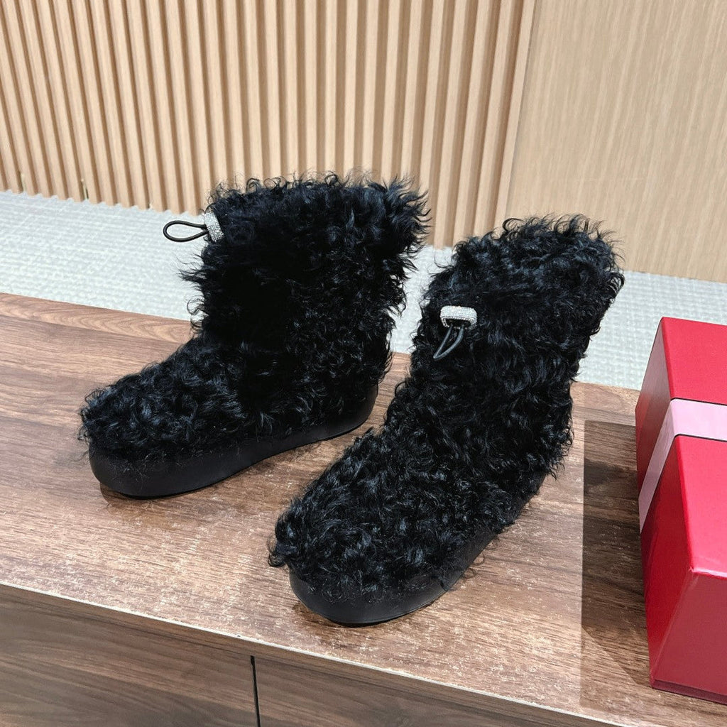 VIV' RANGERS SHEARLING ANKLE BOOT IN BLACK SHEEPSKIN