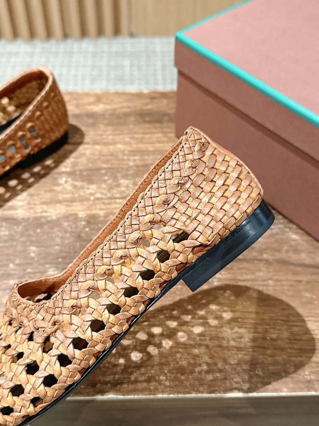 LP POINTED-TOE BALLET FLATS 25S IN LIGHT BROWN LAMBSKIN