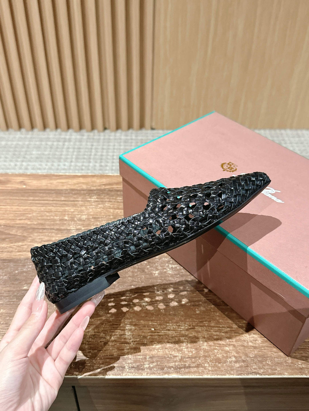 LP POINTED-TOE BALLET FLATS 25S IN BLACK LAMBSKIN