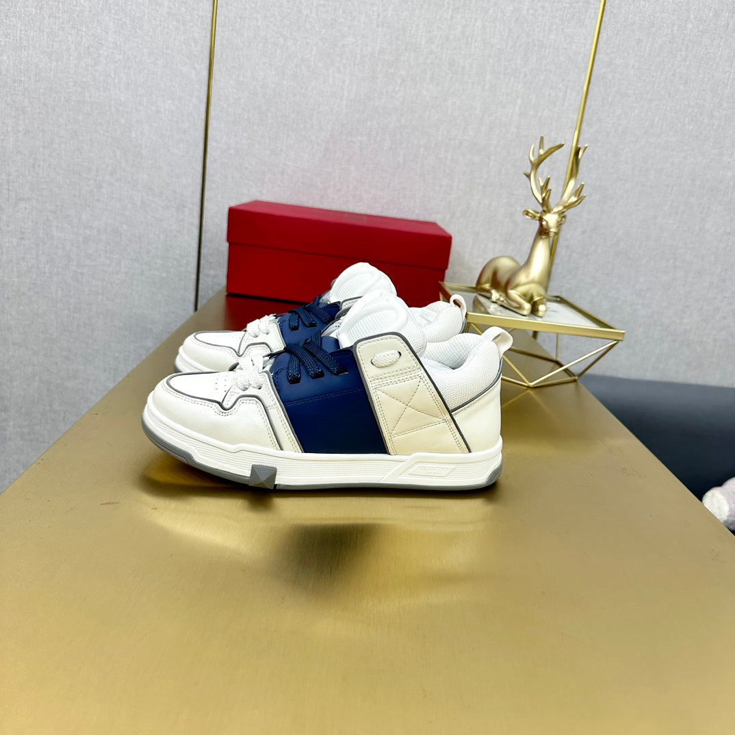 One Stud Sneaker Garavani Calfskin Fabric Blue White