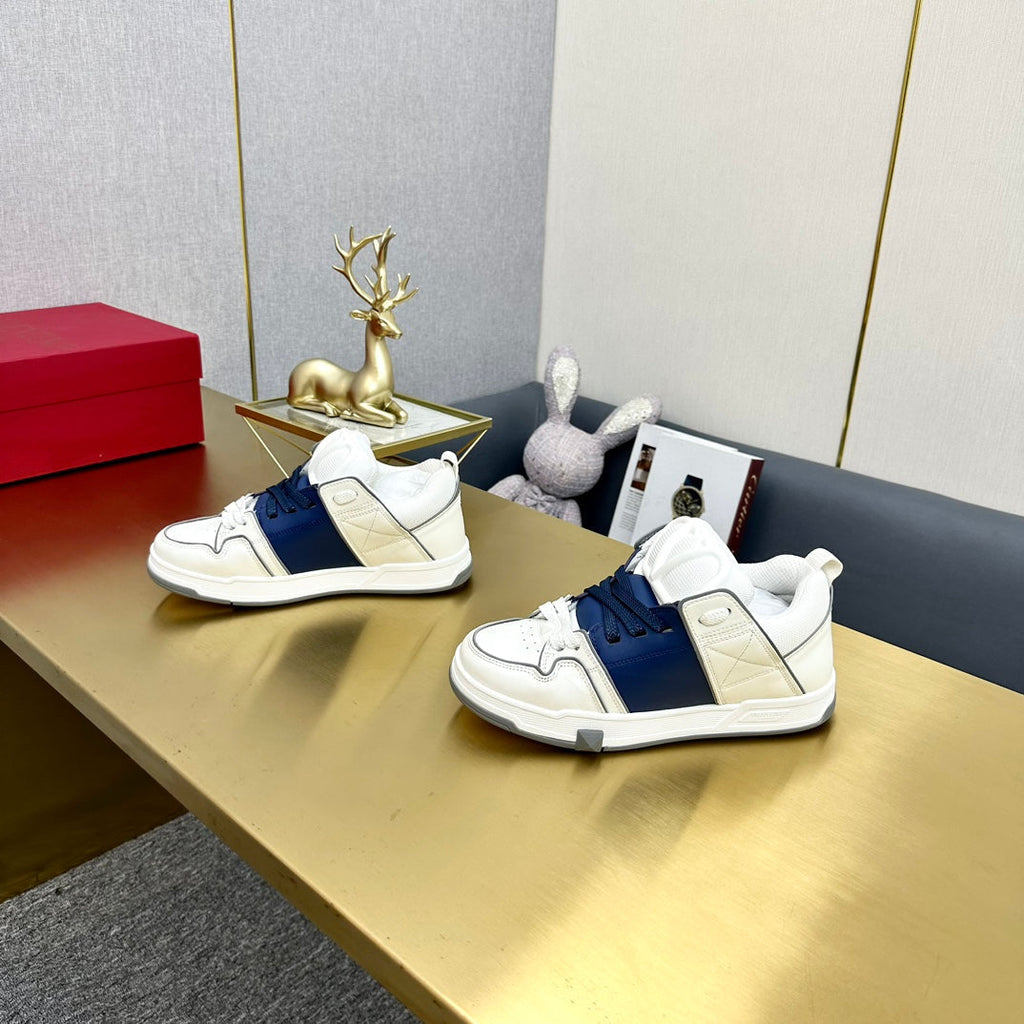 One Stud Sneaker Garavani Calfskin Fabric Blue White