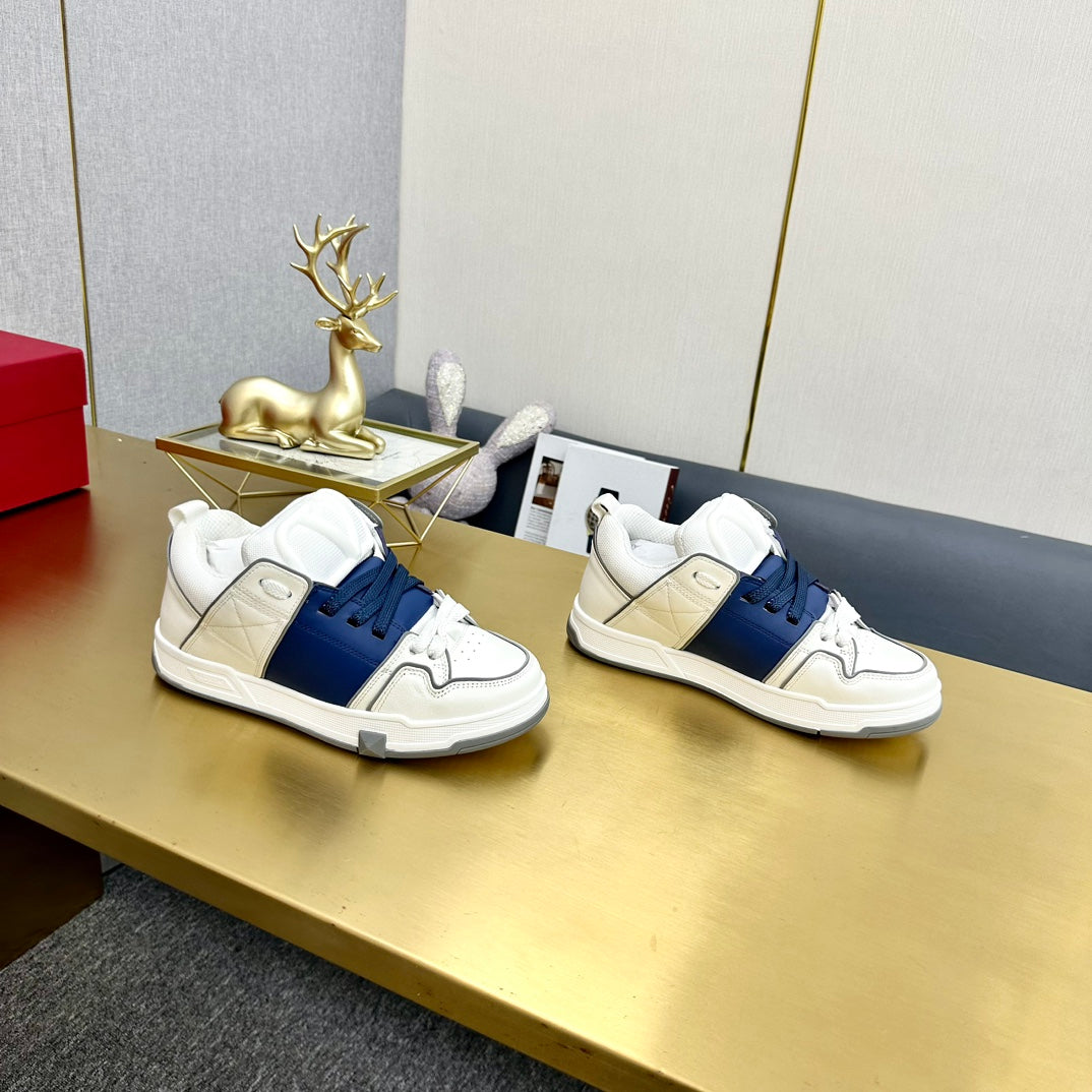 One Stud Sneaker Garavani Calfskin Fabric Blue White