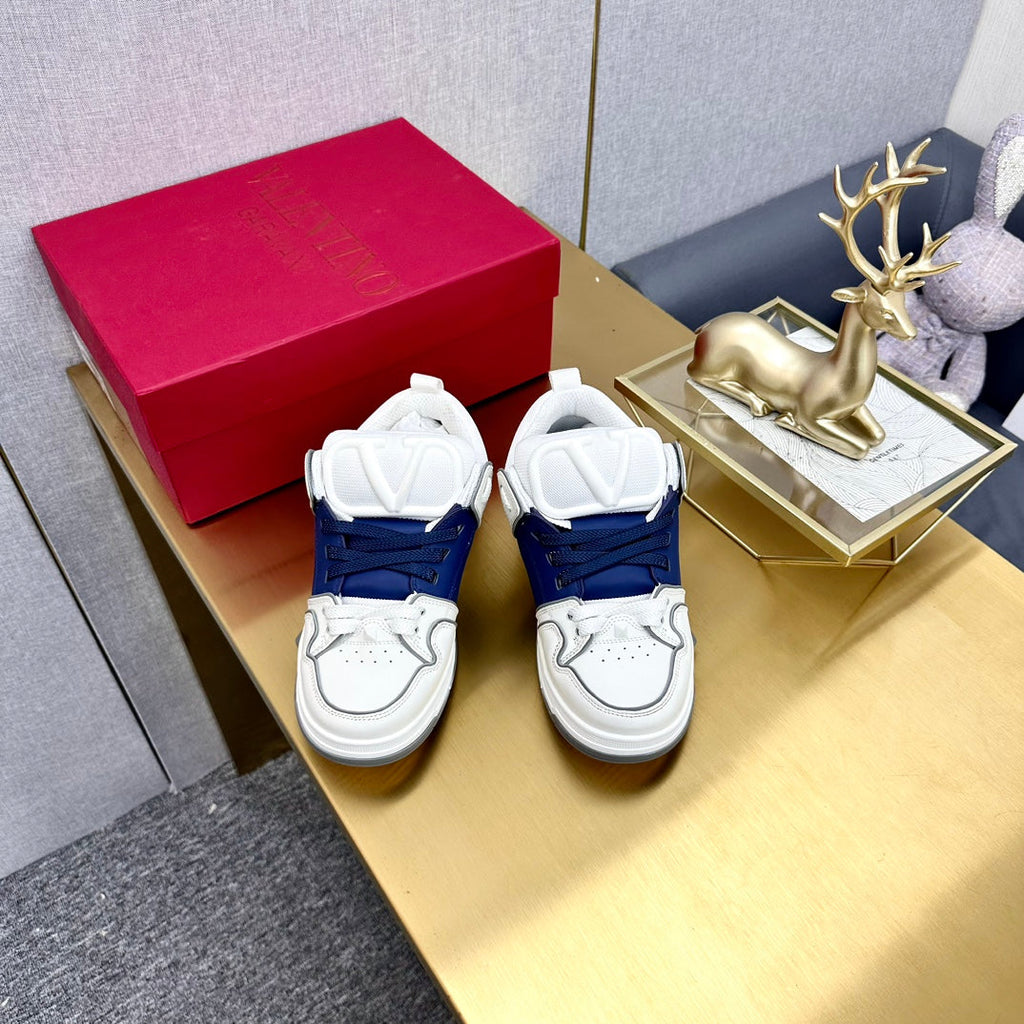 One Stud Sneaker Garavani Calfskin Fabric Blue White