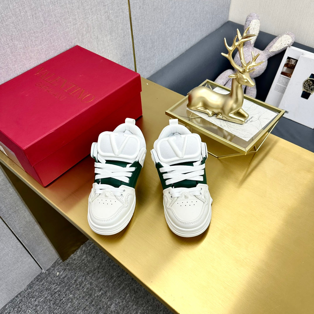 One Stud Sneaker Garavani Calfskin Fabric Dark Green White