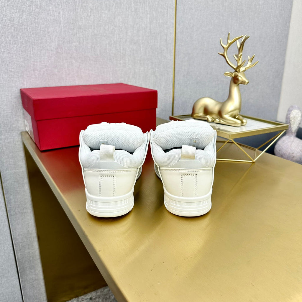 One Stud Sneaker Garavani Calfskin Fabric Dark Green White