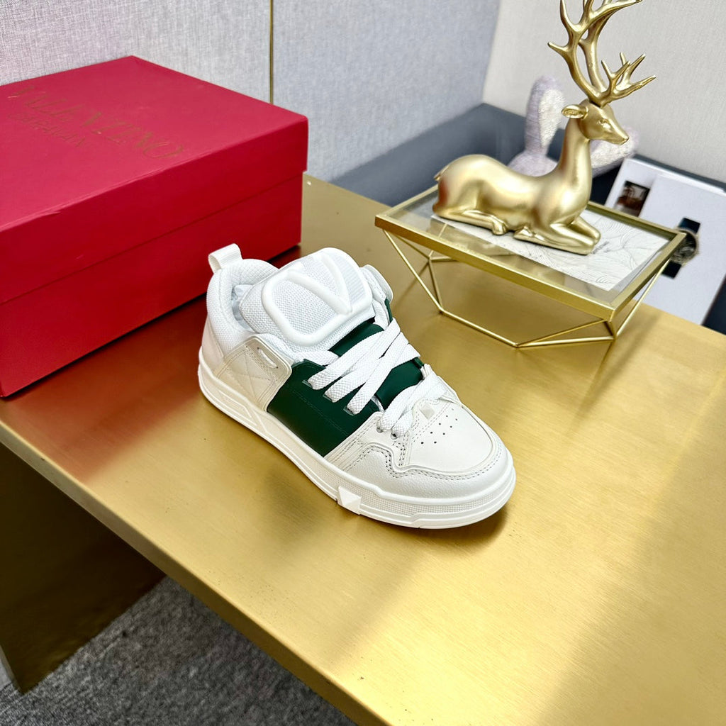 One Stud Sneaker Garavani Calfskin Fabric Dark Green White