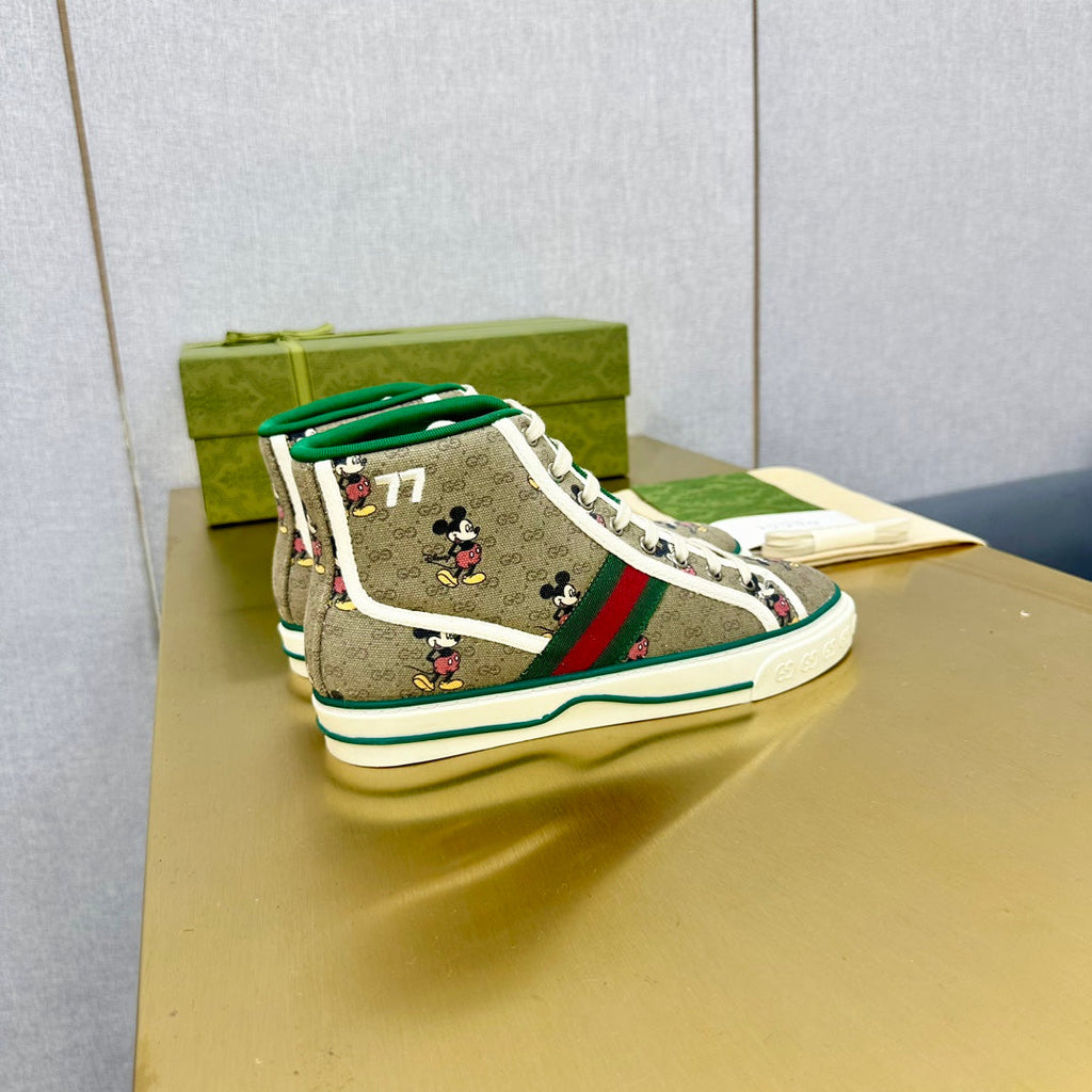 GG TENNIS 1977 HIGH-TOP TRAINER TORTILLA CANVAS WITH MICKEY MOTIF