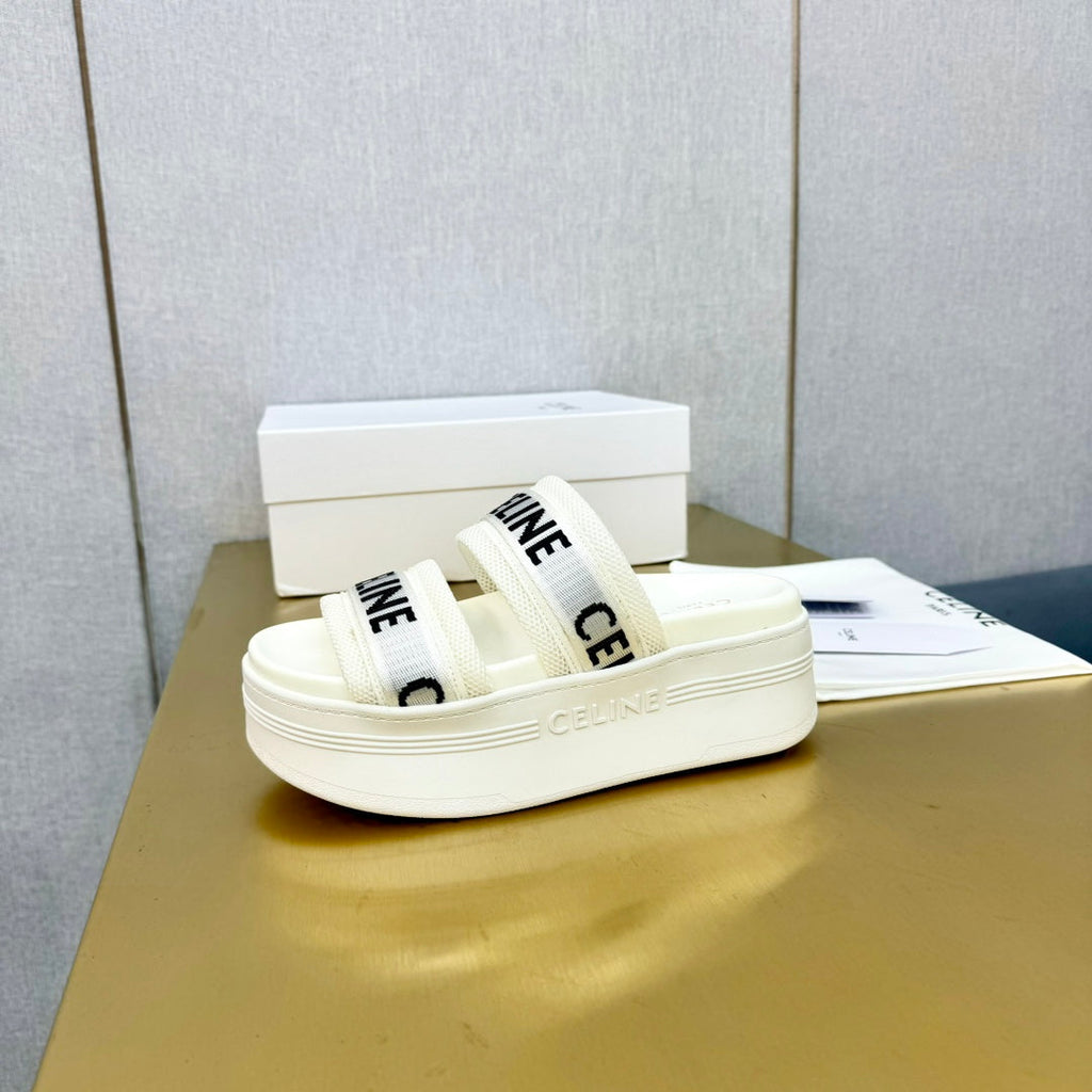 WHITE BLOCK SLIDE MESH NYLON AND TEXT WITH JACQUARD