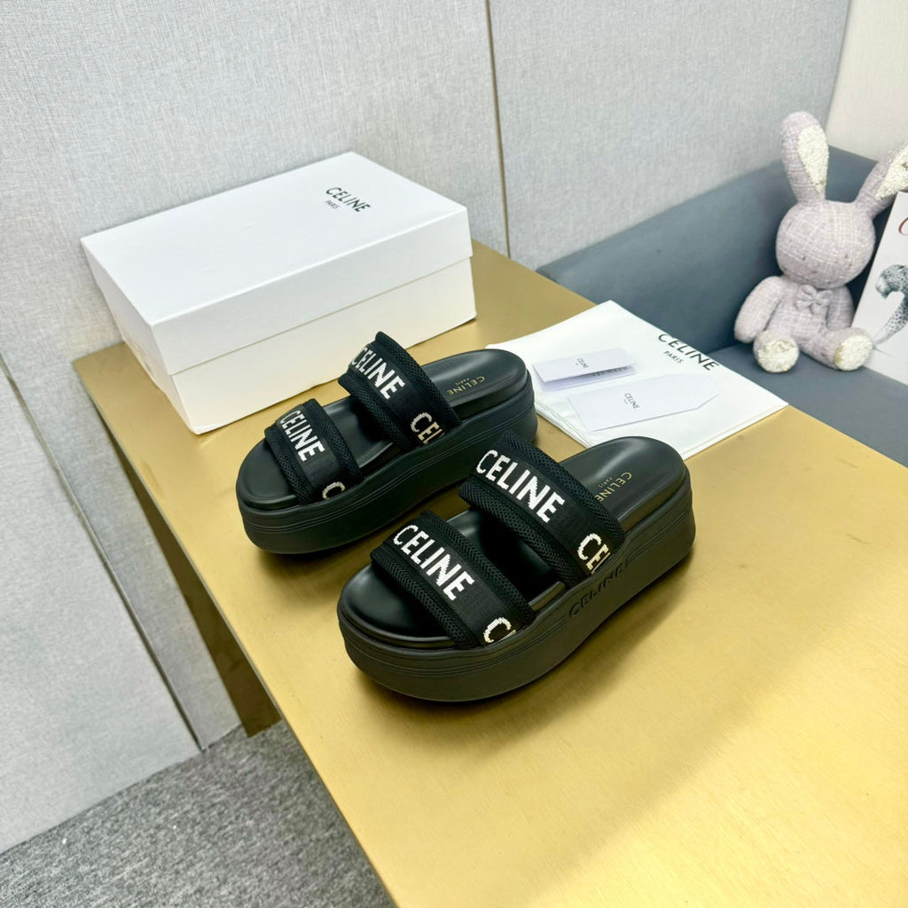 BLACK BLOCK SLIDE MESH NYLON AND TEXT WITH JACQUARD