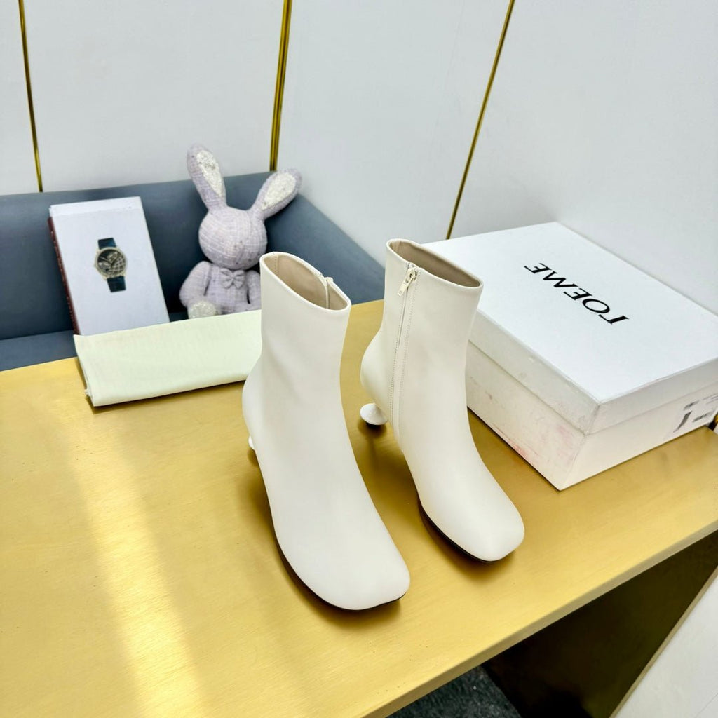 LW TOY ANKLE BOOTIE WHITE NAPPA LAMBSKIN