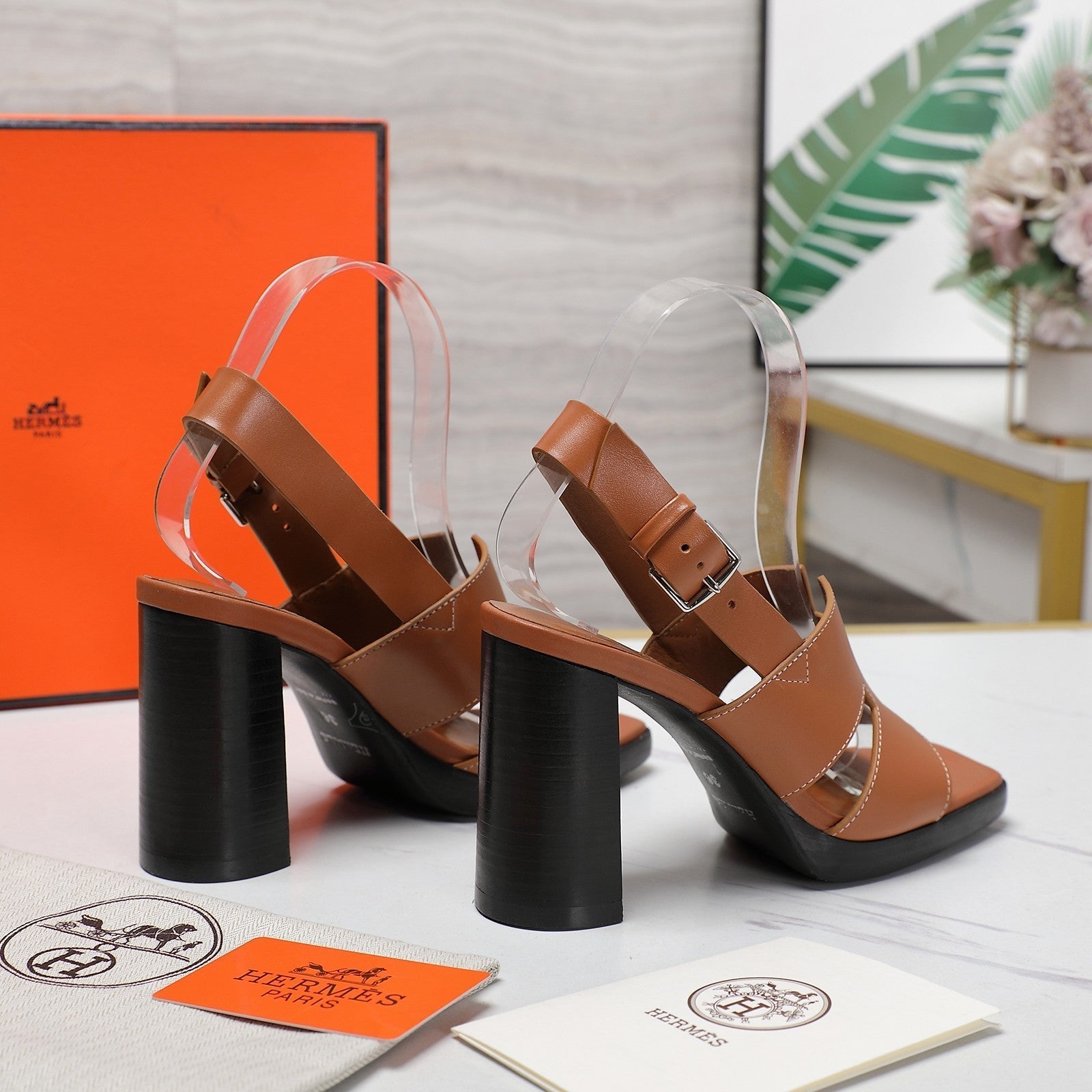 ERIS 95 SANDAL CARAMEL CALFSKIN