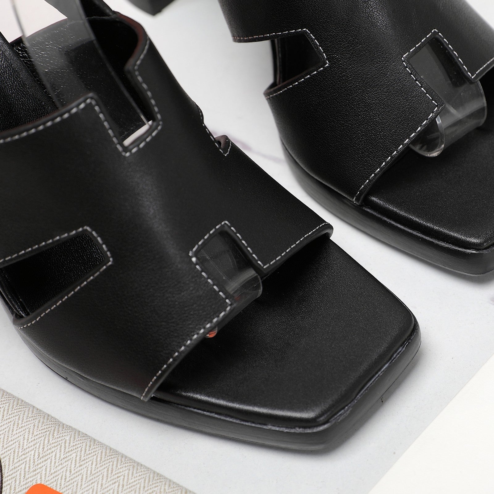 ERIS 95 SANDAL BLACK CALFSKIN