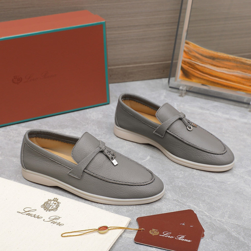 LP SUMMER CHARMS WALK LOAFERS LIGHT GRAY LAMBSKIN