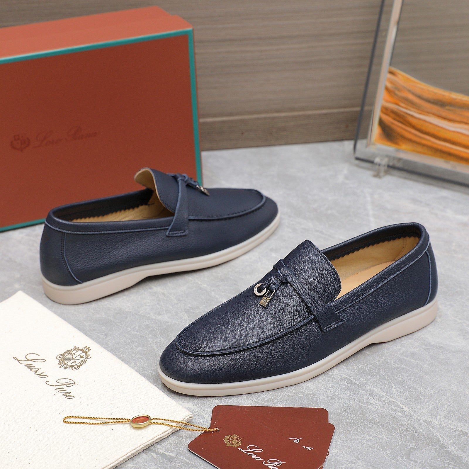 LP SUMMER CHARMS WALK LOAFERS NAVY LAMBSKIN