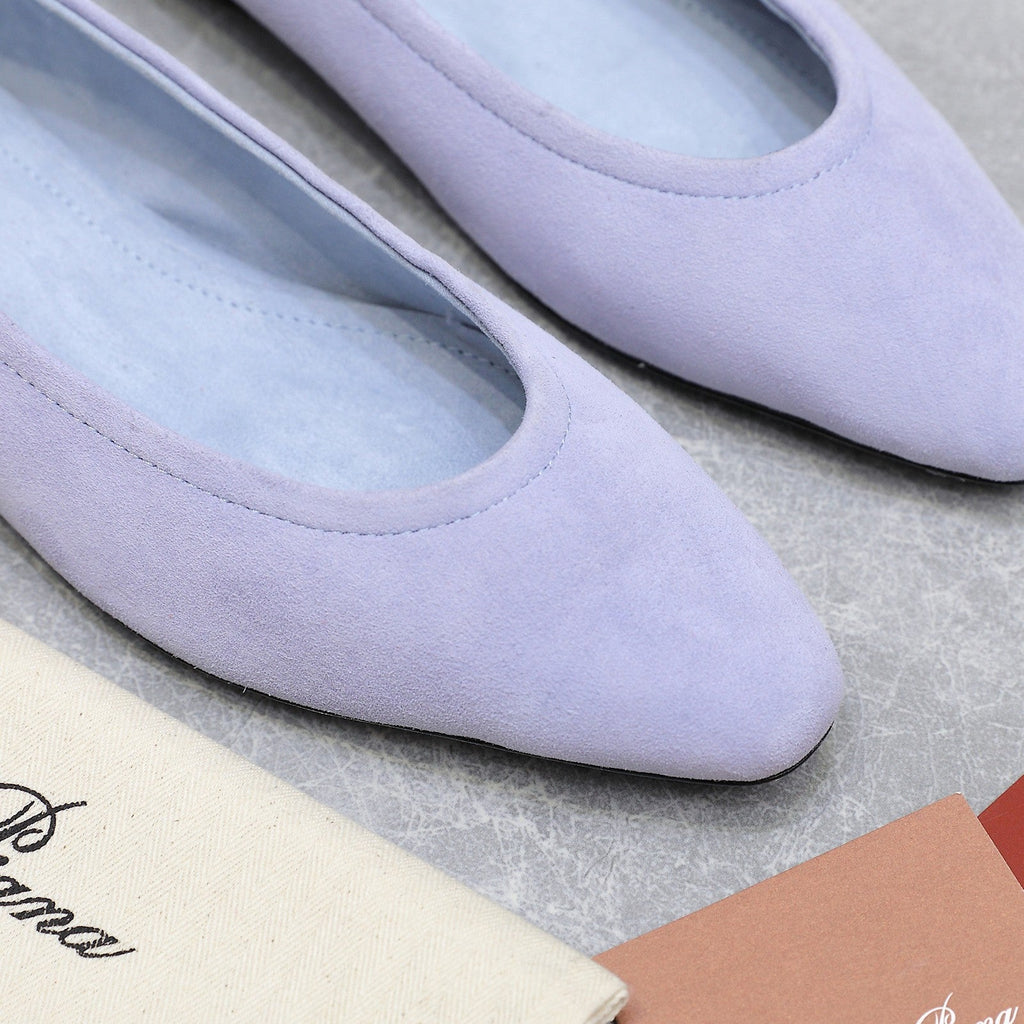 CLASSIC BALLET SHOES IN PASTEL PURPLE SUEDUE