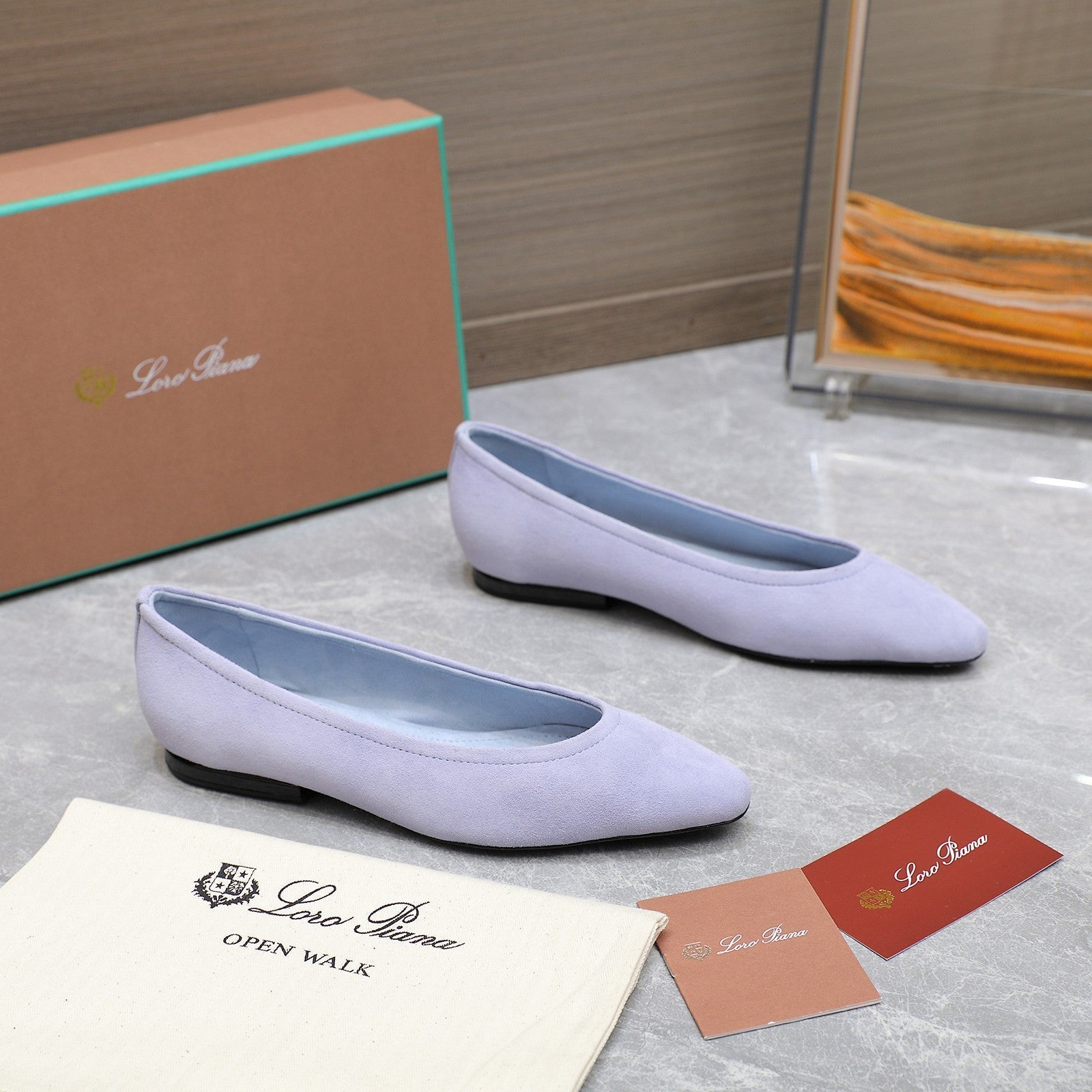 CLASSIC BALLET SHOES IN PASTEL PURPLE SUEDUE