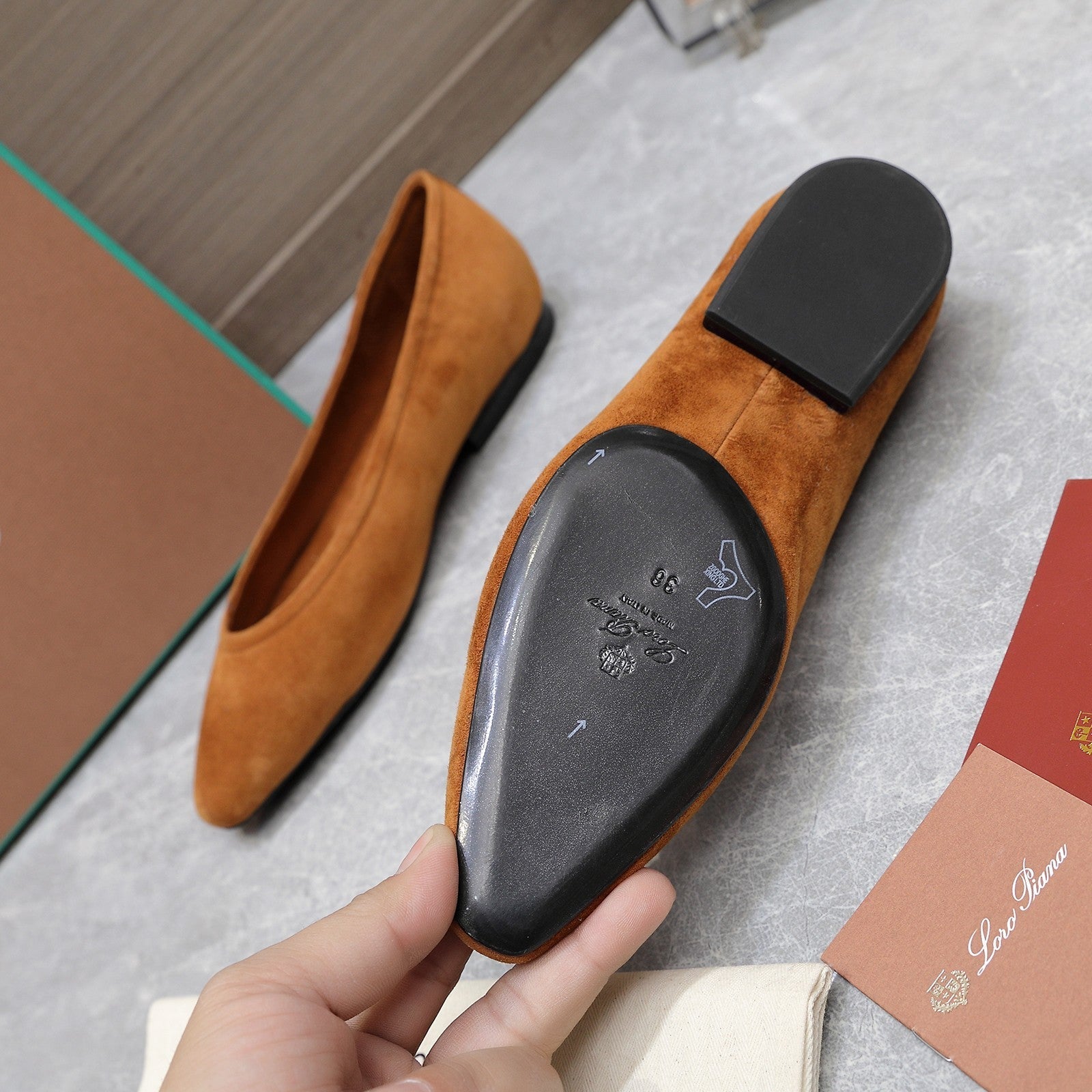 CLASSIC BALLET SHOES IN BRONZE BROWN SUEDE