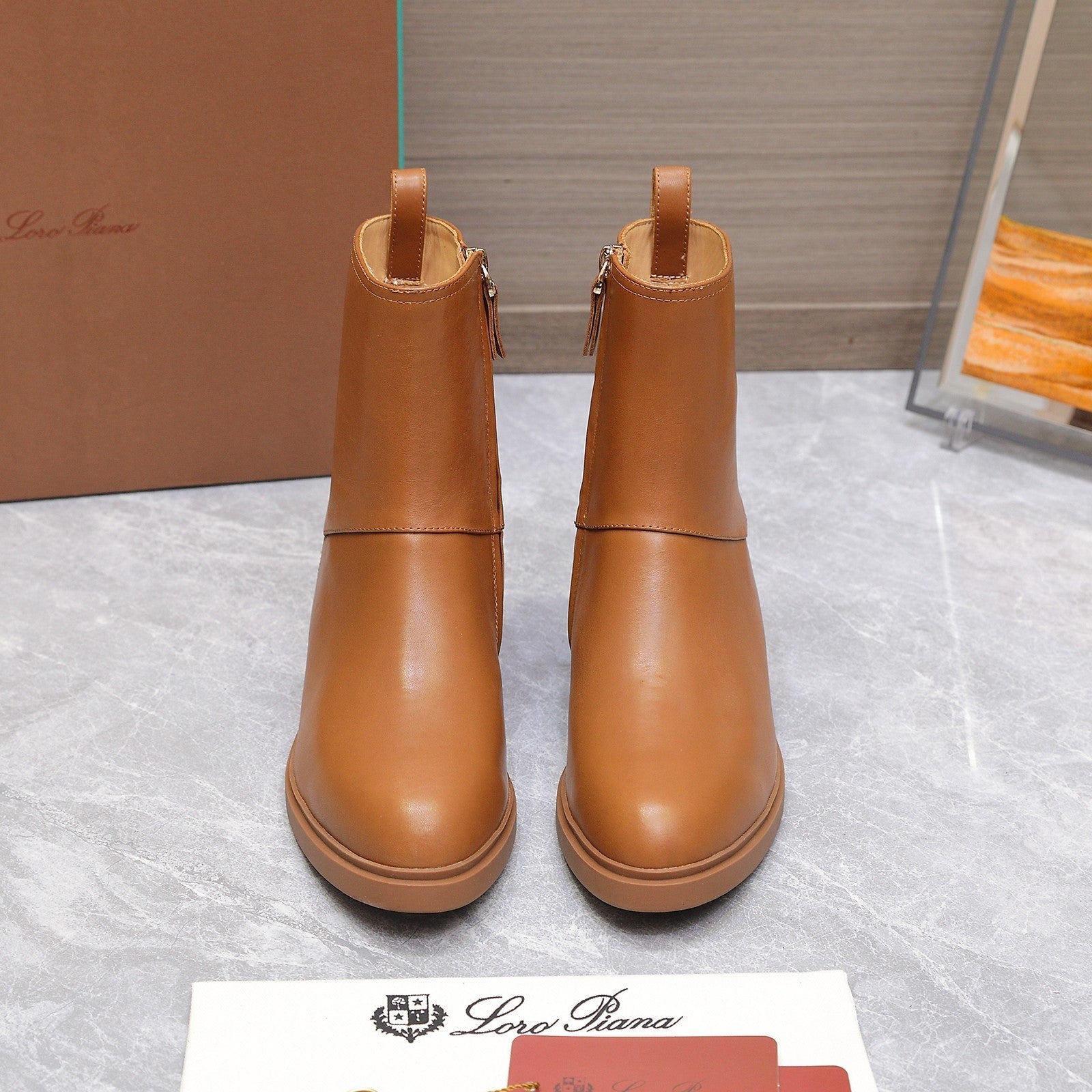 LP 25S KILDA ANKLE BOOT IN BURNT ORANGE CALFSKIN