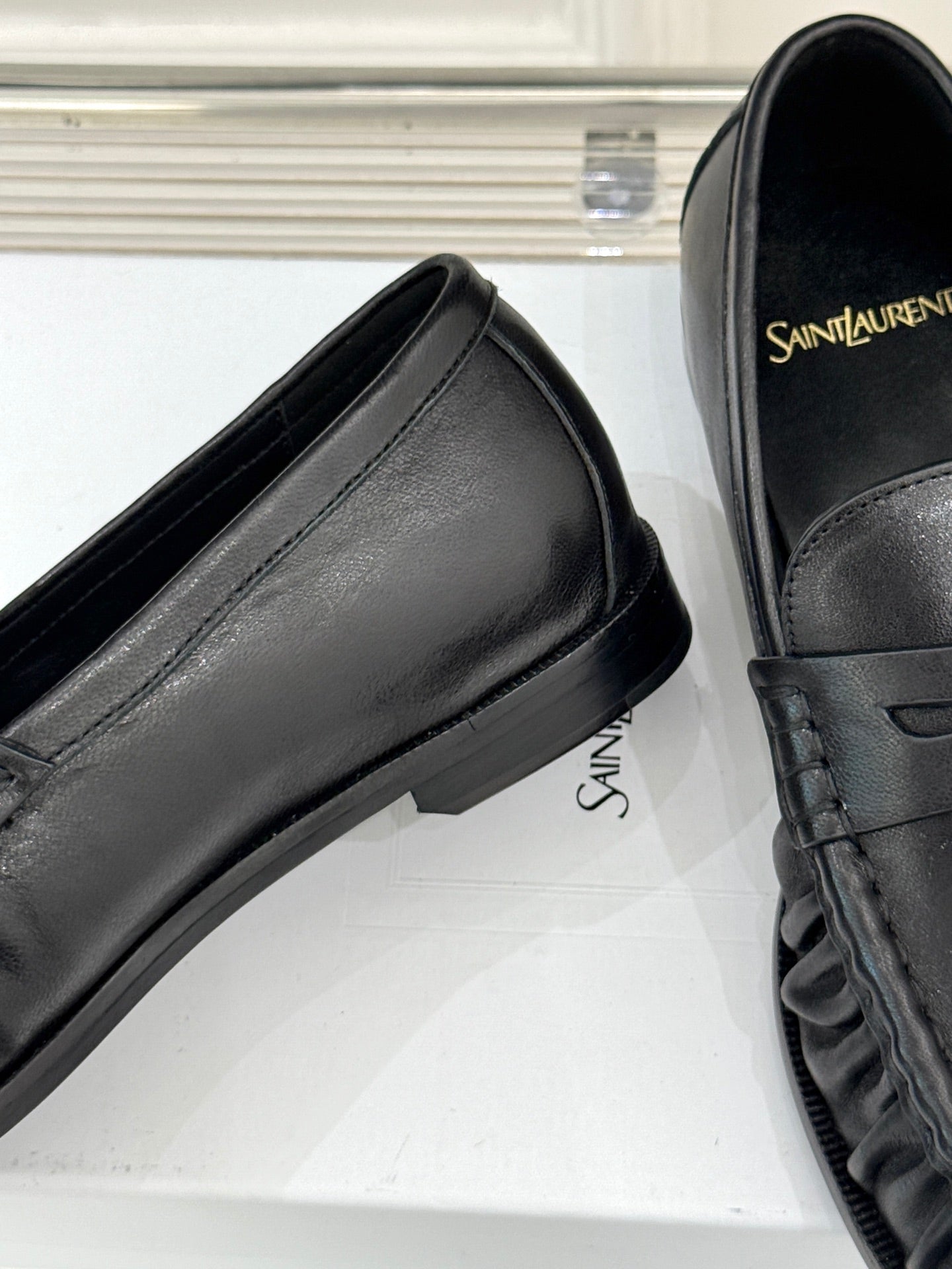 YSL 25S LOAFERS IN BLACK LAMBSKIN