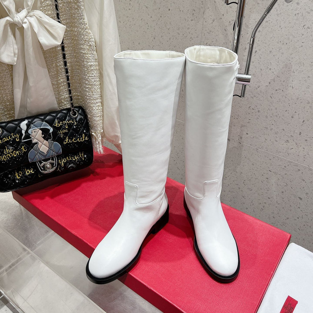 VALENTINO 25S KNEE-HIGH BOOTS IN WHITE CALFSKIN STYLE 6