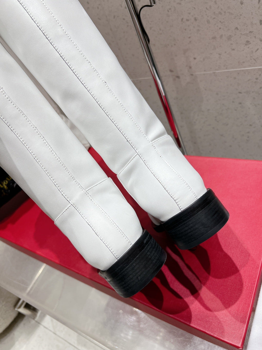 VALENTINO 25S KNEE-HIGH BOOTS IN WHITE CALFSKIN STYLE 6