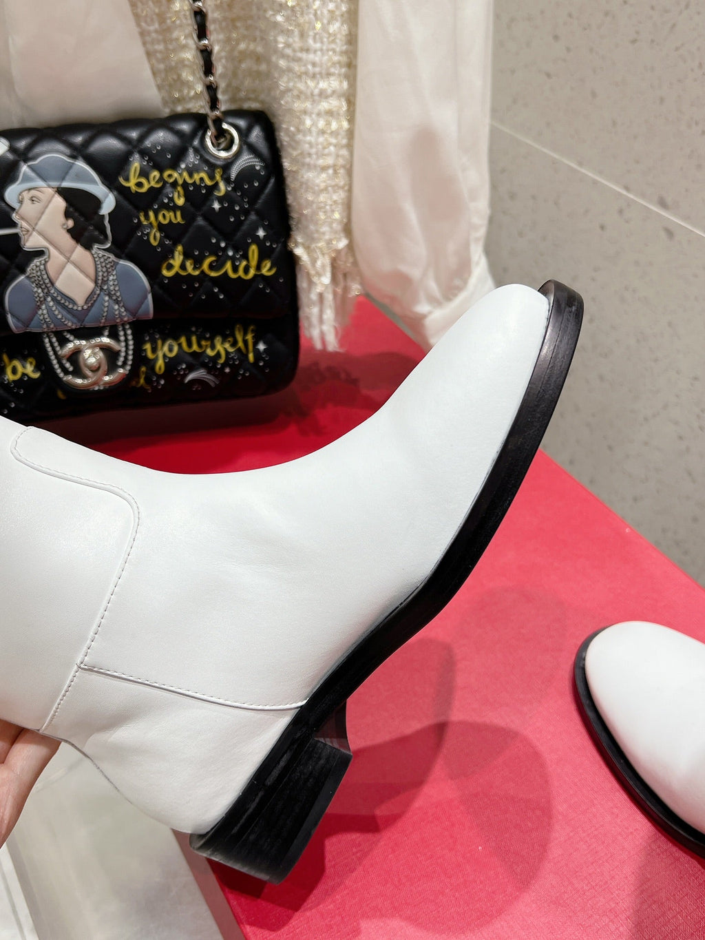 VALENTINO 25S KNEE-HIGH BOOTS IN WHITE CALFSKIN STYLE 6