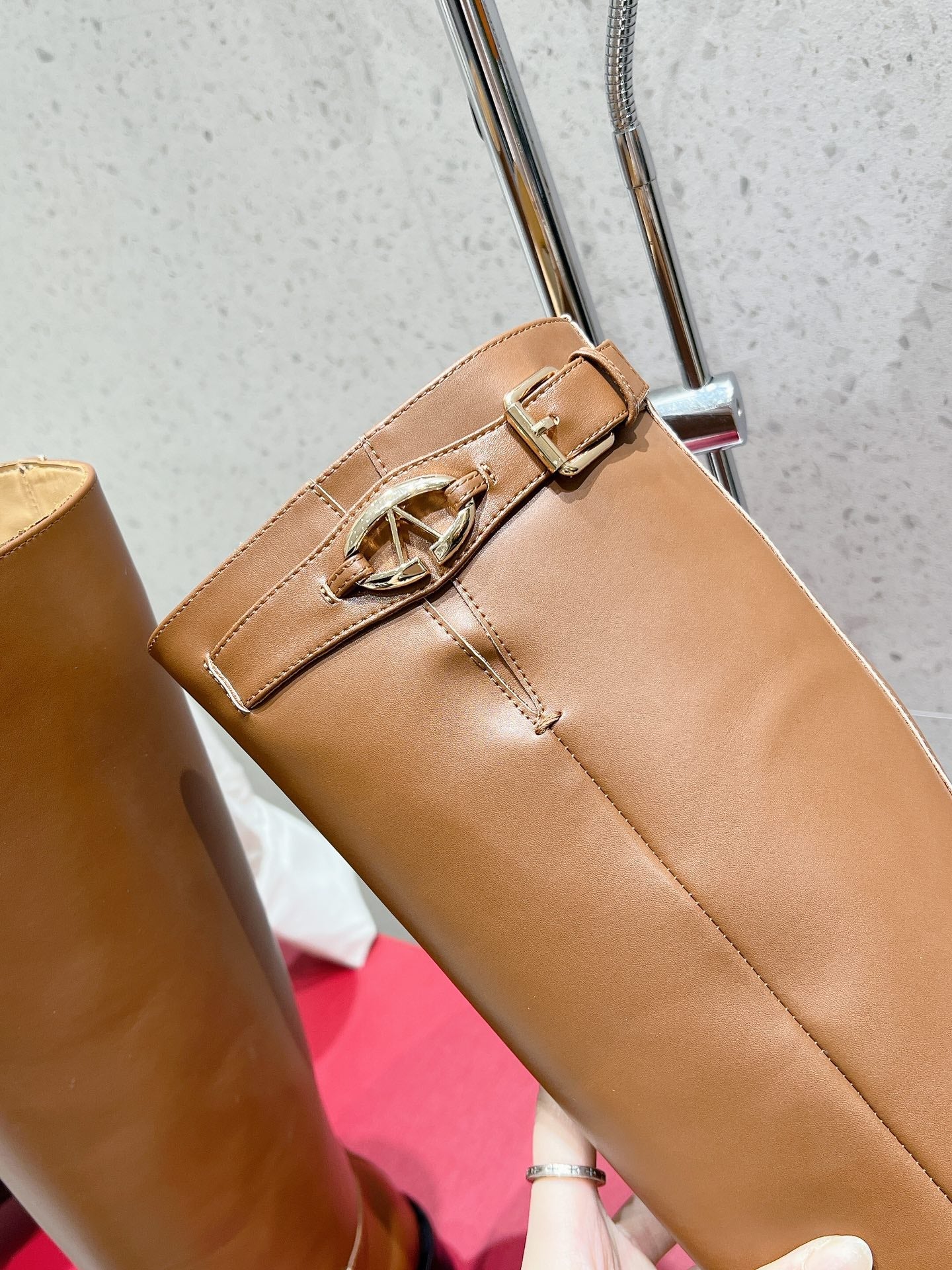 VALENTINO 25S KNEE-HIGH BOOTS IN BROWN CALFSKIN STYLE 5