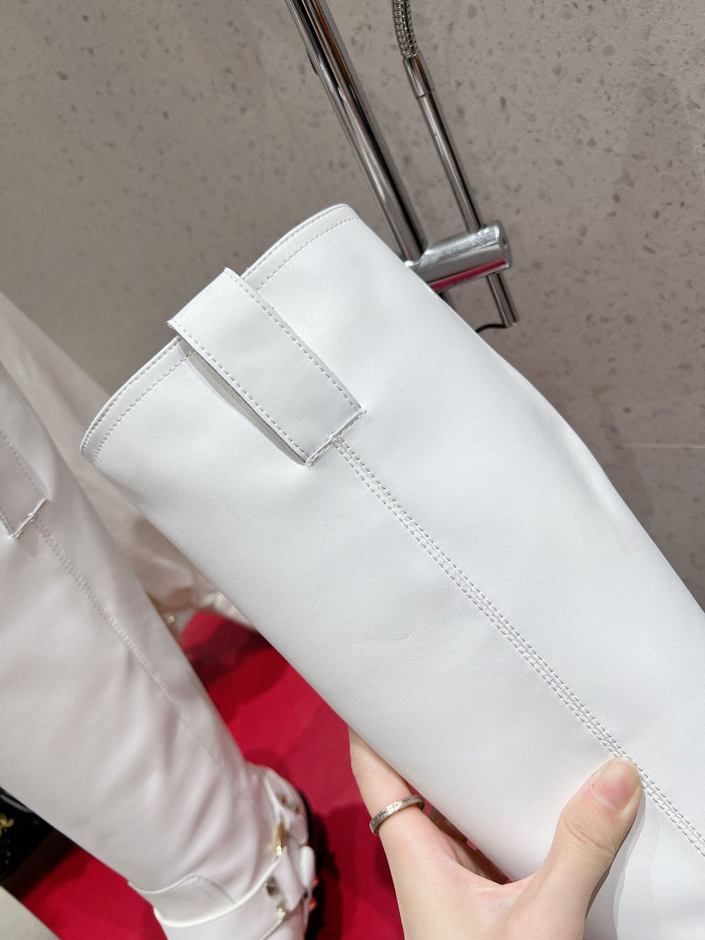 VALENTINO 25S KNEE-HIGH BOOTS IN WHITE CALFSKIN STYLE 3