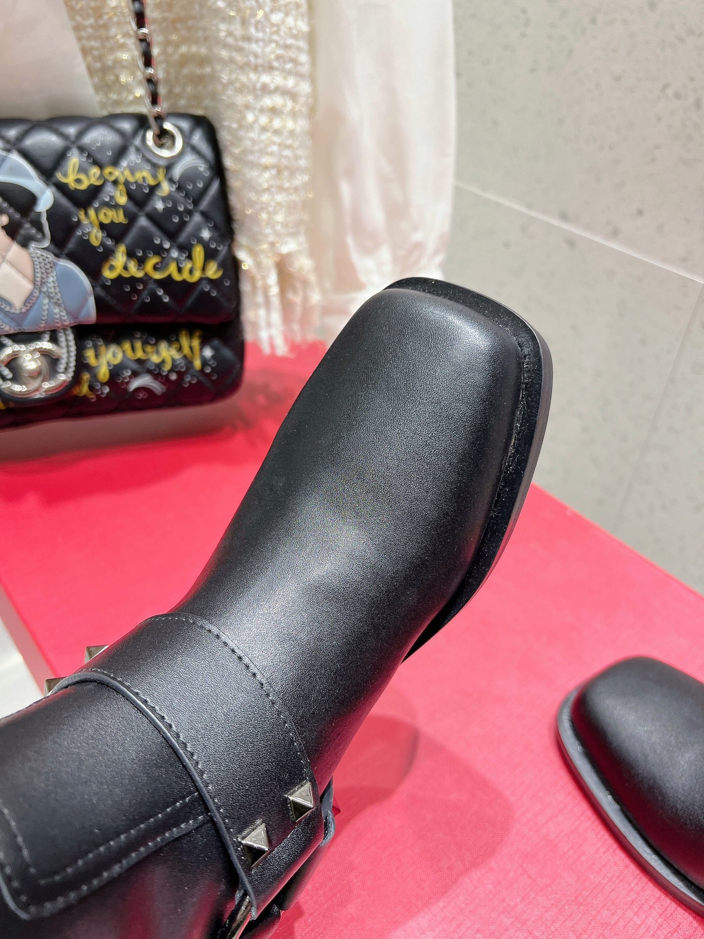 VALENTINO 25S KNEE-HIGH BOOTS IN BLACK CALFSKIN STYLE 1