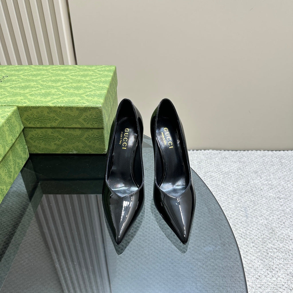 GG 105 HIGH HEEL PUMP BLACK LAMBSKIN