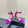 ALAIA HIGH HEEL SANDAL 10 CM IN MAGENTA PINK SUEDE