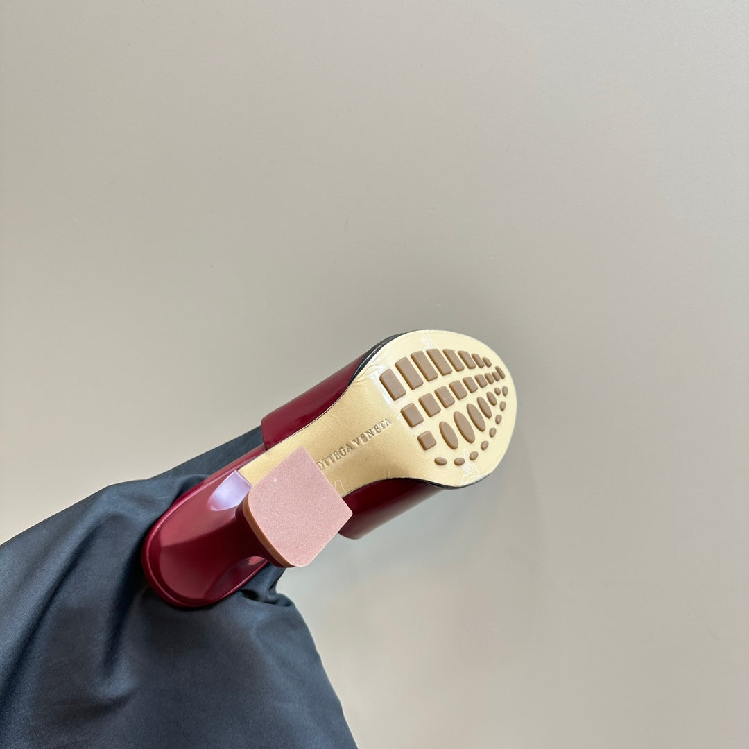 HIGH MULE 95 MM IN WINE RED CALFSKIN