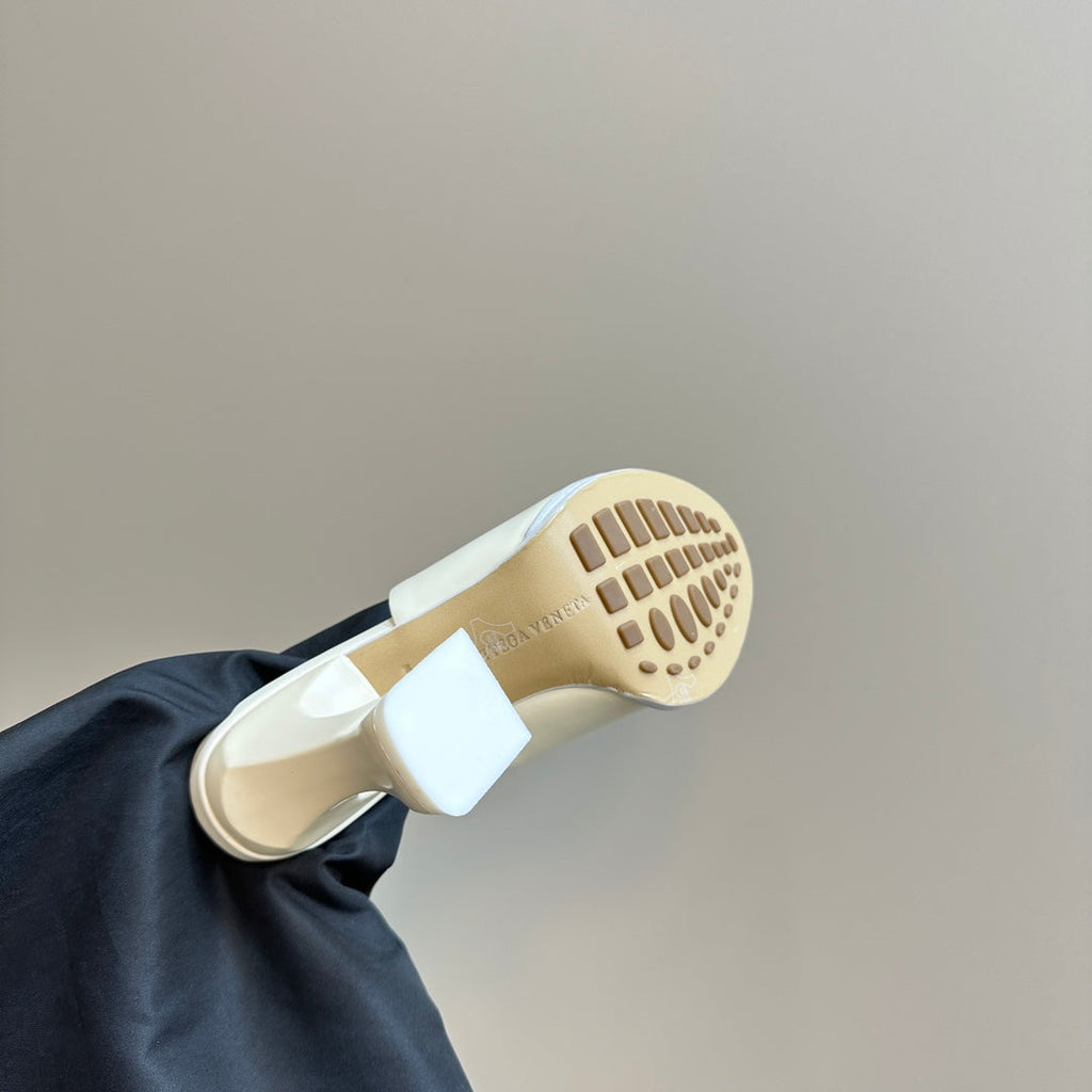 HIGH MULE 95 MM IN WHITE CALFSKIN