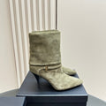 NIKI BOOTIES IN BASIL GREEN SUEDE